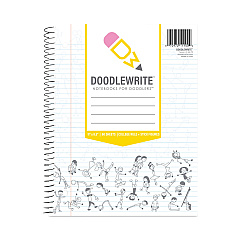 Roaring Spring DoodleWrite Notebooks, 1-Subject, Wide/Legal Rule, White Cover, (50) Sheets, 24/Carton (ROA11101CS)