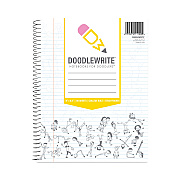 Roaring Spring DoodleWrite Notebooks, 1-Subject, Medium/College Rule, White Cover, (60) Sheets, 24/Carton (ROA11100CS)
