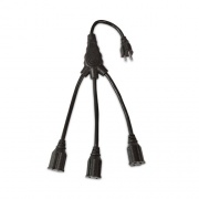 RCA Three-Outlet Cord Splitter, 18", 13 A, Black (PEXTSQ318ZV)