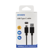 JENSEN USB-A to USB-C Cable, 3 ft, Black (JU832AC3V)