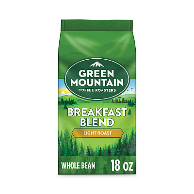 Green Mountain Coffee Roasters Roasters Roasters Breakfast Blend Whole Bean Coffee, 18 oz Bag (GMT7567EA)