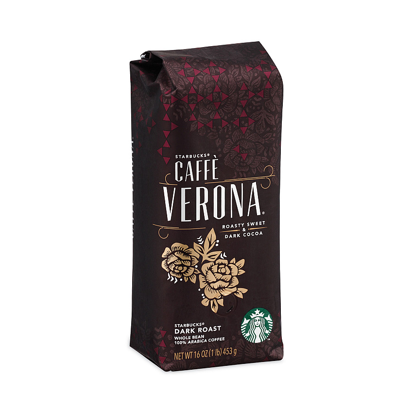 Starbucks Caffe Verona Bold Whole Bean Coffee, 1 lb Bag, 6/Carton (SBK11017871CT)