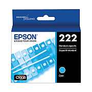 Epson T222220S (T222) Claria Ink, 165 Page-Yield, Cyan