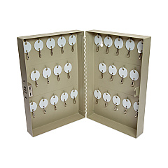 CONTROLTEK Combination Lockable Key Cabinet, 28-Key, Metal, Sand, 7.75 x 3.25 x 11.5 (CNK500124)