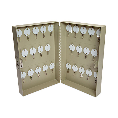 CONTROLTEK Combination Lockable Key Cabinet, 28-Key, Metal, Sand, 7.75 x 3.25 x 11.5 (CNK500124)
