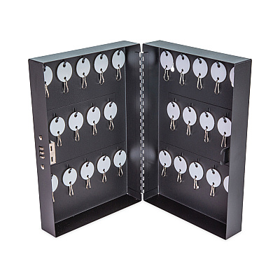 CONTROLTEK Combination Lockable Key Cabinet, 28-Key, Metal, Black, 7.75 x 3.25 x 11.5 (CNK500127)