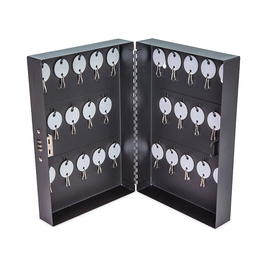 CONTROLTEK Combination Lockable Key Cabinet, 28-Key, Metal, Black, 7.75 x 3.25 x 11.5 (CNK500127)