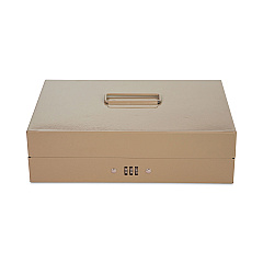 CONTROLTEK Heavy Duty Lay Flat Cash Box, 6 Compartments, 11.6 x 7.9 x 3.7, Sand (CNK500132)