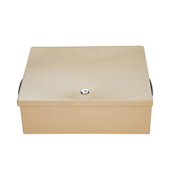 CONTROLTEK Jumbo Locking Cash Box, 1 Compartment, 14.38 x 11 x 4.13, Sand (CNK500134)