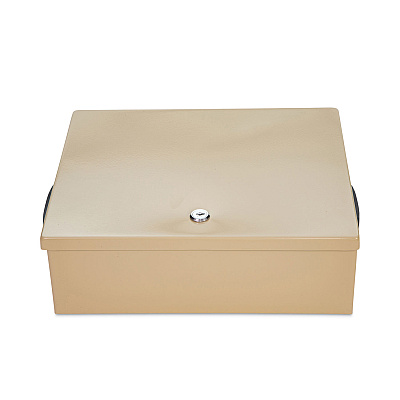 CONTROLTEK Jumbo Locking Cash Box, 1 Compartment, 14.38 x 11 x 4.13, Sand (CNK500134)