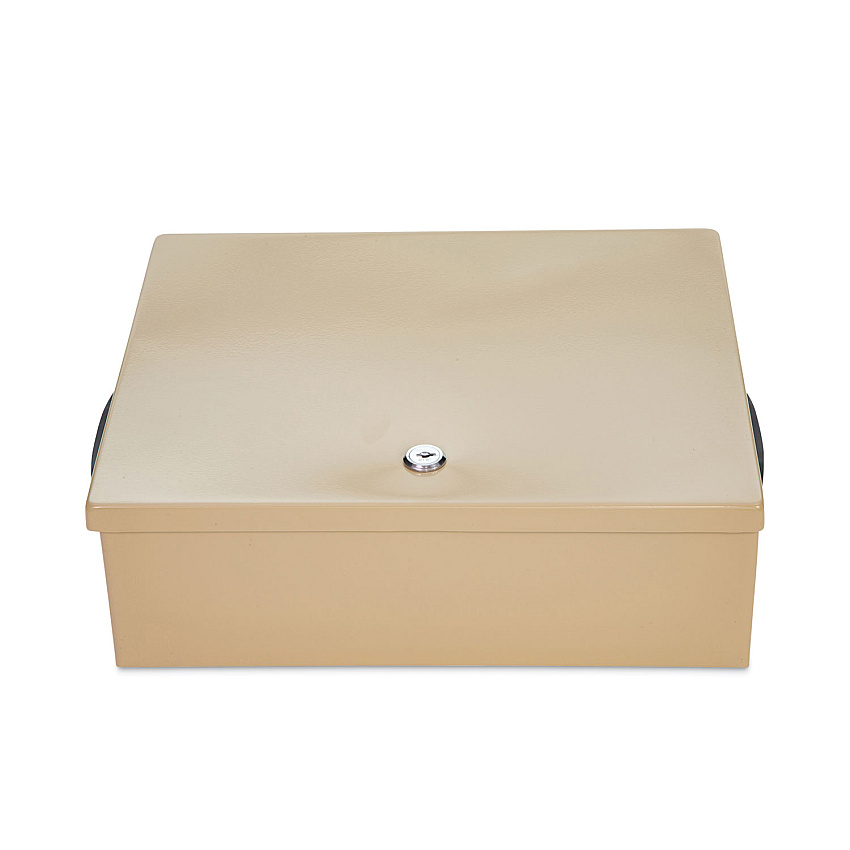 CONTROLTEK Jumbo Locking Cash Box, 1 Compartment, 14.38 x 11 x 4.13, Sand (CNK500134)