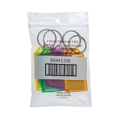 CONTROLTEK Key Tags, Metal/Plastic, Green/Orange/Purple/Yellow, 4/Pack (CNK500135)