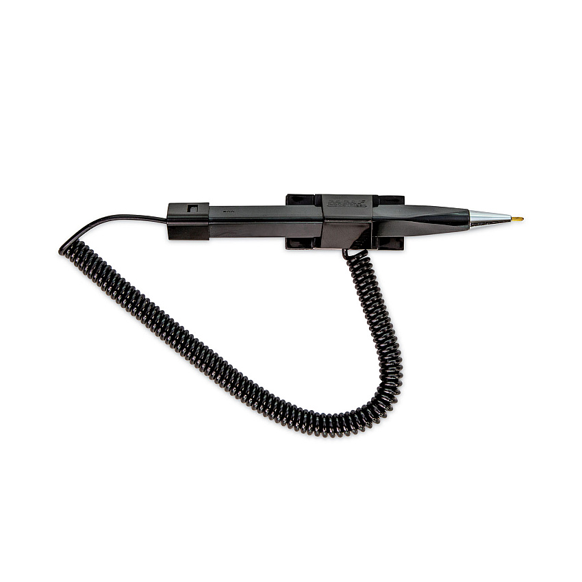 CONTROLTEK Wedgy Secure Antimicrobial Ballpoint Counter Pen, Fine 0.5 mm, Black Ink, Black (CNK555567)