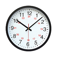 Universal 24-Hour Round Wall Clock, 12.63" Overall Diameter, Black Case, 1 AA (sold separately) (UNV10441)