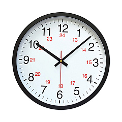 Universal 24-Hour Round Wall Clock, 12.63" Overall Diameter, Black Case, 1 AA (sold separately) (UNV10441)