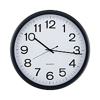 Universal Round Wall Clock, 13.5" Overall Diameter, Black Case, 1 AA (sold separately) (UNV11641)