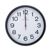 Universal Deluxe 13 1/2" Indoor/Outdoor Atomic Clock, 13.5" Overall Diameter, Black Case, 1 AA (sold separately) (10417)