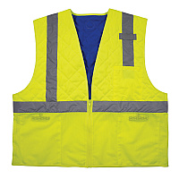 ergodyne Chill-Its 6668 Class 2 Hi-Vis Safety Cooling Vest, Polymer, X-Large, Lime (EGO12715)
