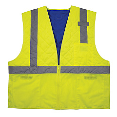 ergodyne Chill-Its 6668 Class 2 Hi-Vis Safety Cooling Vest, Polymer, X-Large, Lime (EGO12715)