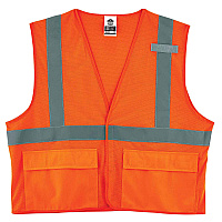 ergodyne GloWear 8220HL Class 2 Standard Mesh Hook and Loop Vest, Polyester, Large/X-Large, Orange (EGO21135)