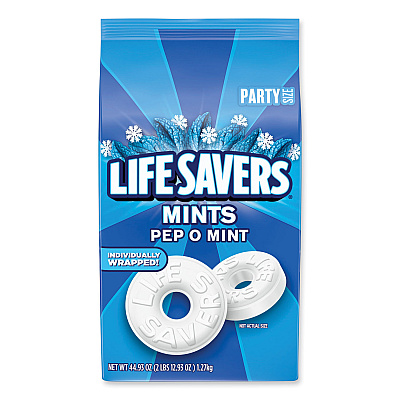 LifeSavers Hard Candy Mints, Pep-O-Mint, 44.93 oz Bag (LFS27625)