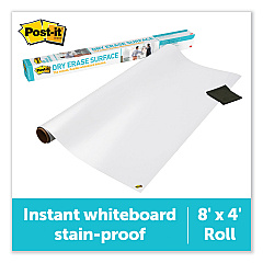 Post-it Dry Erase Surface with Adhesive Backing, 96 x 48, White Surface (MMMDEF8X4)