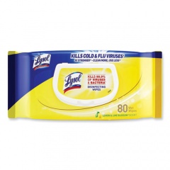 LYSOL Disinfecting Wipes Flatpacks, 1-Ply, 6.69 x 7.87, Lemon and Lime Blossom, White, 80 Wipes/Flat Pack (99716EA)