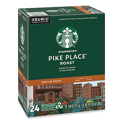 Starbucks Pike Place Coffee K-Cups Pack, 24/Box (SBK011111156)