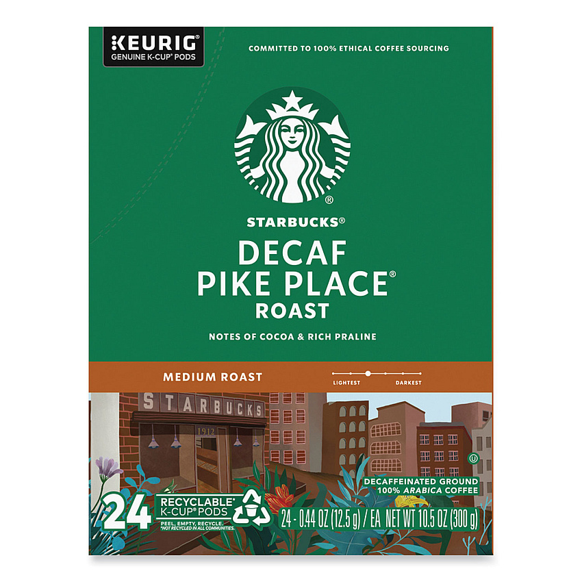 Starbucks Pike Place Decaf Coffee K-Cups, 96/Carton (SBK011111161CT)