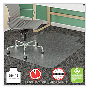 deflecto SuperMat Frequent Use Chair Mat, Med Pile Carpet, Roll, 36 x 48, Lipped, Clear (DEFCM14113COM)