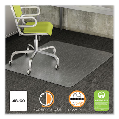 deflecto Duramat Moderate Use Chair Mat, Low Pile Carpet, Roll, 46 X 60, Rectangle, Clear (DEFCM13443FCOM)