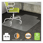 deflecto DuraMat Moderate Use Chair Mat, Low Pile Carpet, Roll, 36 x 48, Lipped, Clear (DEFCM13113COM)