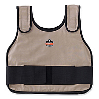 ergodyne Chill-Its 6235 Standard Phase Change Cooling Vest, Cotton, Small/Medium, Khaki (EGO12002)