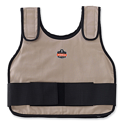 ergodyne Chill-Its 6230 Standard Phase Change Cooling Vest with Packs, Cotton, Large/X-Large, Khaki (EGO12010)
