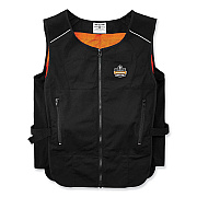 ergodyne Chill-Its 6255 Lightweight Phase Change Cooling Vest, Cotton/Polyester, Small/Medium, Black (EGO12123)