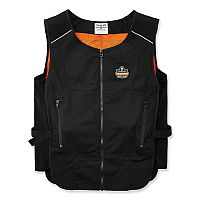ergodyne Chill-Its 6255 Lightweight Phase Change Cooling Vest, Cotton/Polyester, Small/Medium, Black (EGO12123)