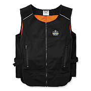 ergodyne Chill-Its 6255 Lightweight Phase Change Cooling Vest, Cotton/Polyester, Large/X-Large, Black (EGO12125)