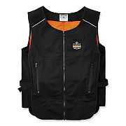 ergodyne Chill-Its 6260 Lightweight Phase Change Cooling Vest with Packs, Cotton/Polyester, Large/X-Large, Black (EGO12135)