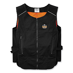 ergodyne Chill-Its 6260 Lightweight Phase Change Cooling Vest with Packs, Cotton/Polyester, Large/X-Large, Black (EGO12135)