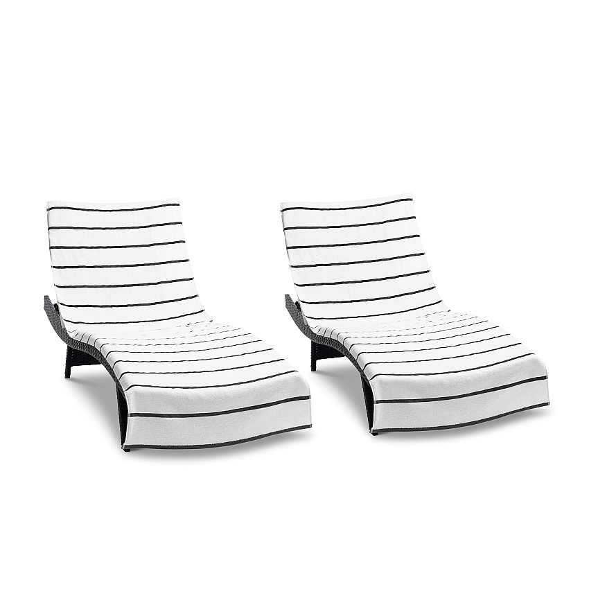 Las Rayas Chaise Cover 30x85 Dark Grey, Pack Of 2 (PNP-CC-HS3085DG-2PK)