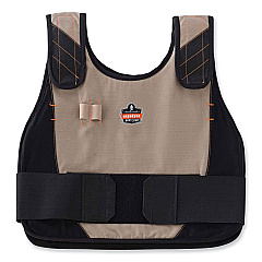 ergodyne Chill-Its 6215 Premium FR Phase Change Cooling Vest with Packs, Modacrylic Cotton, Small/Medium, Khaki (EGO12200)