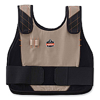 ergodyne Chill-Its 6225 Premium FR Phase Change Cooling Vest, Modacrylic Cotton, Small/Medium, Khaki (EGO12203)