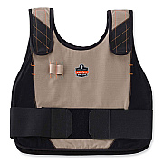 ergodyne Chill-Its 6215 Premium FR Phase Change Cooling Vest with Packs, Modacrylic Cotton, Large/X-Large, Khaki (EGO12210)