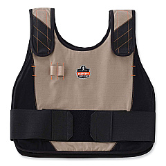 ergodyne Chill-Its 6215 Premium FR Phase Change Cooling Vest with Packs, Modacrylic Cotton, Large/X-Large, Khaki (EGO12210)