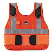ergodyne Chill-Its 6215 Premium FR Phase Change Cooling Vest with Packs, Modacrylic Cotton, Small/Medium, Orange (EGO12220)