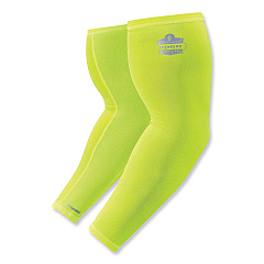 ergodyne Chill-Its 6690 Performance Knit Cooling Arm Sleeve, Polyester/Spandex, Large, Lime, 2 Sleeves (EGO12284)