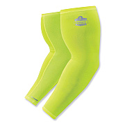 ergodyne Chill-Its 6690 Performance Knit Cooling Arm Sleeve, Polyester/Spandex, 2X-Large, Lime, 2 Sleeves (EGO12286)
