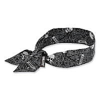 ergodyne Chill-Its 6700 Cooling Bandana Polymer Tie Headband, One Size Fits Most, Skulls (EGO12329)