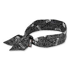 ergodyne Chill-Its 6700 Cooling Bandana Polymer Tie Headband, One Size Fits Most, Skulls (EGO12329)
