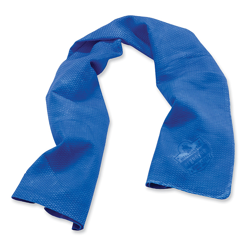ergodyne Chill-Its 6602 Evaporative PVA Cooling Towel, 29.5 x 13, One Size Fits Most, PVA, Blue, 50/Pack (EGO12410)